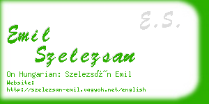 emil szelezsan business card